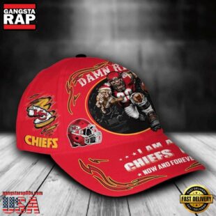 Custom Name Kansas City Chiefs NFL Mascot Damn Right Football Team Baseball Cap