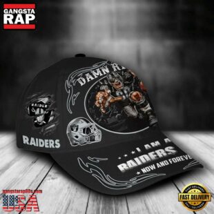 Custom Name Las Vegas Raiders NFL Mascot Damn Right Football Team Baseball Cap