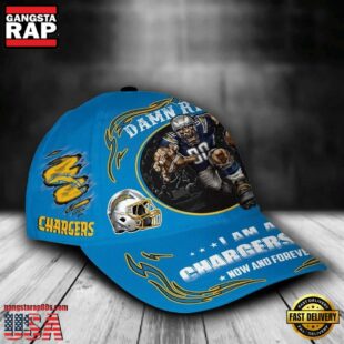 Custom Name Los Angeles Chargers NFL Mascot Damn Right Football Team Baseball Cap