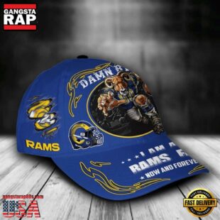 Custom Name Los Angeles Rams NFL Mascot Damn Right Football Team Baseball Cap