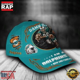 Custom Name Miami Dolphins NFL Mascot Damn Right Football Team Baseball Cap