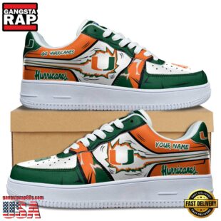 Custom Name Miami Hurricanes Air Force 1 Shoes