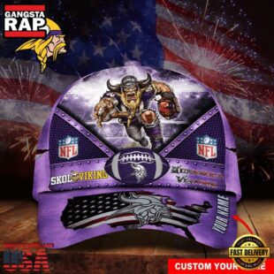 Custom Name Minnesota Vikings NFL Super Bowl LIX Baseball Cap