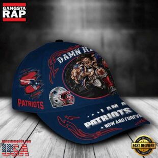 Custom Name New England Patriots NFL Mascot Damn Right Football Team Baseball Cap