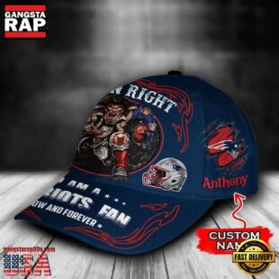 Custom Name New England Patriots NFL Mascot Damn Right Football Team Baseball Cap