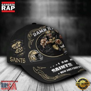 Custom Name New Orleans Saints NFL Mascot Damn Right Football Team Baseball Cap