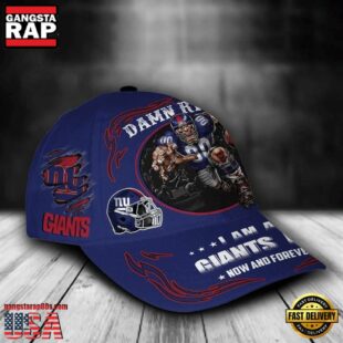 Custom Name New York Giants NFL Mascot Damn Right Football Team Baseball Cap