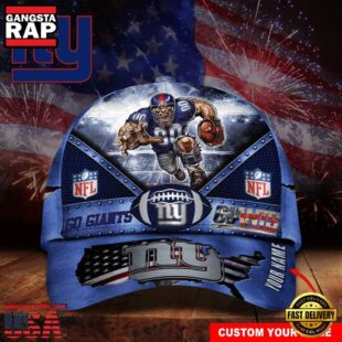 Custom Name New York Giants NFL Super Bowl LIX Baseball Cap