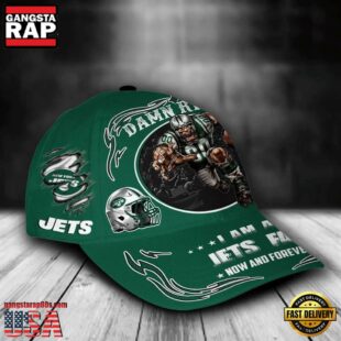 Custom Name New York Jets NFL Mascot Damn Right Football Team Baseball Cap