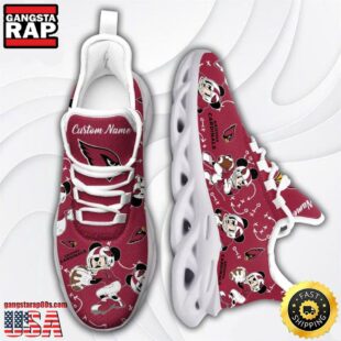 Custom Name NFL Arizona Cardinals Mickey Mouse Max Soul Shoes