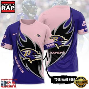 Custom Name NFL Baltimore Ravens All Over Print T-Shirt For Fans