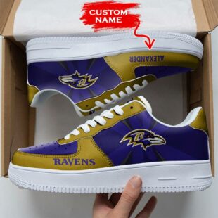 Custom Name NFL Baltimore Ravens Custom Air Force 1 Shoes For Fans