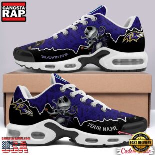 Custom Name NFL Baltimore Ravens Jack Skellington Air Max Plus Shoes