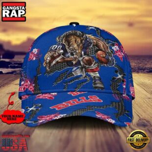 Custom Name NFL Buffalo Bills Mascot Football Baseball Cap