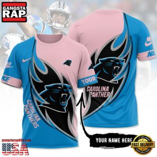 Custom Name NFL Carolina Panthers All Over Print T-Shirt For Fans