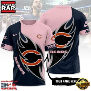 Custom Name NFL Chicago Bears All Over Print T-Shirt For Fans