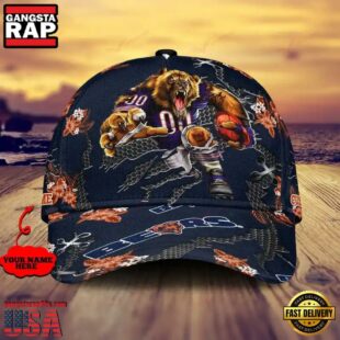 Custom Name NFL Chicago Bears Mascot Football Baseball Cap