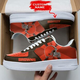 Custom Name NFL Cleveland Browns Custom Air Force 1 Shoes For Fans