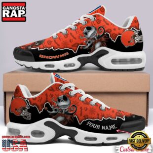 Custom Name NFL Cleveland Browns Jack Skellington Air Max Plus Shoes