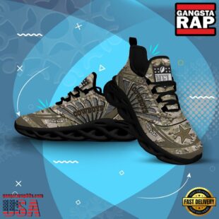 Custom Name NFL Dallas Cowboys Camo Veteran Day Max Soul Shoes