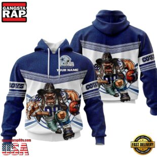 Custom Name NFL Dallas Cowboys Mascot All Over Print Hoodie Shirt