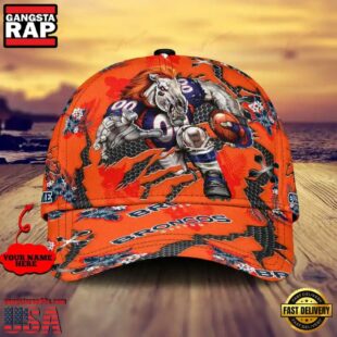 Custom Name NFL Denver Broncos Mascot Football Baseball Cap