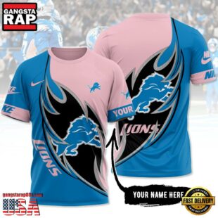 Custom Name NFL Detroit Lions All Over Print T-Shirt For Fans