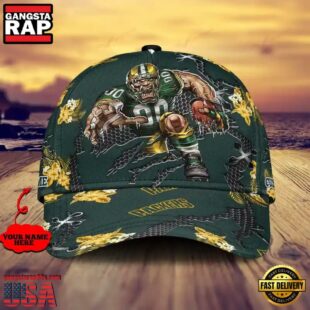 Custom Name NFL Green Bay Packers Mascot Football Baseball Cap