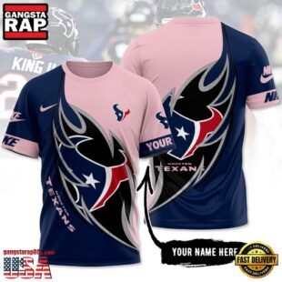 Custom Name NFL Houston Texans All Over Print T-Shirt For Fans