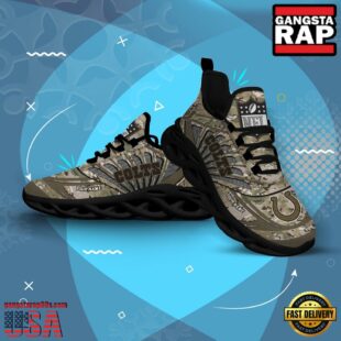 Custom Name NFL Indianapolis Colts Camo Veteran Day Max Soul Shoes