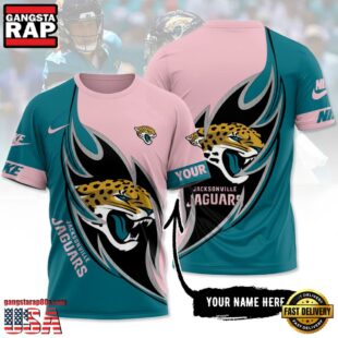 Custom Name NFL Jacksonville Jaguars All Over Print T-Shirt For Fans