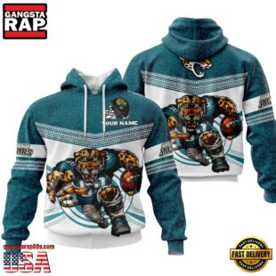 Custom Name NFL Jacksonville Jaguars Mascot All Over Print Hoodie Shirt