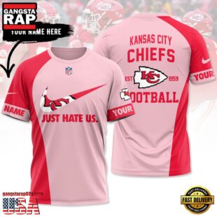 Custom Name NFL Kansas City Chiefs Logo All Over Print T-Shirt For Fans