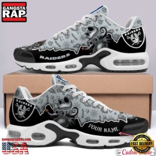 Custom Name NFL Las Vegas Raiders Jack Skellington Air Max Plus Shoes