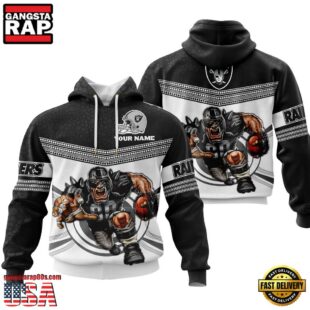 Custom Name NFL Las Vegas Raiders Mascot All Over Print Hoodie Shirt