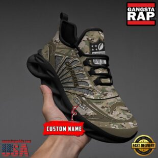 Custom Name NFL Los Angeles Chargers Camo Veteran Day Max Soul Shoes