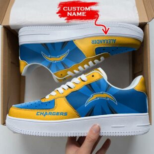 Custom Name NFL Los Angeles Chargers Custom Air Force 1 Shoes For Fans