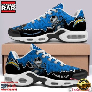 Custom Name NFL Los Angeles Chargers Jack Skellington Air Max Plus Shoes