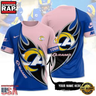 Custom Name NFL Los Angeles Rams All Over Print T-Shirt For Fans