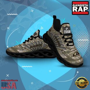 Custom Name NFL Los Angeles Rams Camo Veteran Day Max Soul Shoes