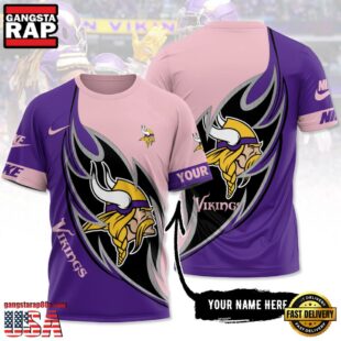 Custom Name NFL Minnesota Vikings All Over Print T-Shirt For Fans