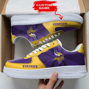 Custom Name NFL Minnesota Vikings Custom Air Force 1 Shoes For Fans