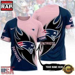 Custom Name NFL New England Patriots All Over Print T-Shirt For Fans