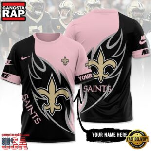 Custom Name NFL New Orleans Saints All Over Print T-Shirt For Fans