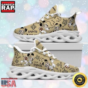 Custom Name NFL New Orleans Saints Mickey Mouse Max Soul Shoes