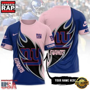 Custom Name NFL New York Giants All Over Print T-Shirt For Fans