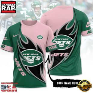 Custom Name NFL New York Jets All Over Print T-Shirt For Fans