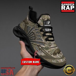 Custom Name NFL Philadelphia Eagles Camo Veteran Day Max Soul Shoes