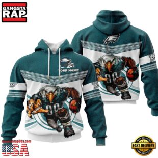 Custom Name NFL Philadelphia Eagles Mascot All Over Print Hoodie Shirt