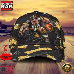 Custom Name NFL Pittsburgh Steelers Mascot Football Baseball Cap